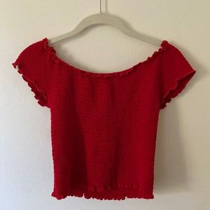 Brandy Melville Charlene off the shoulder red top